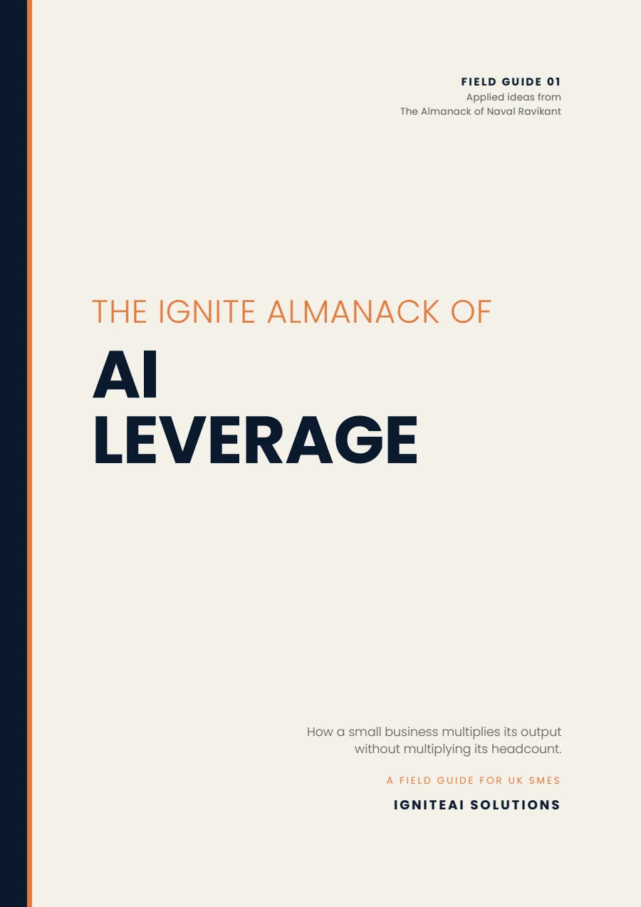 Cover of The Ignite Almanack Field Guide 01, AI Leverage