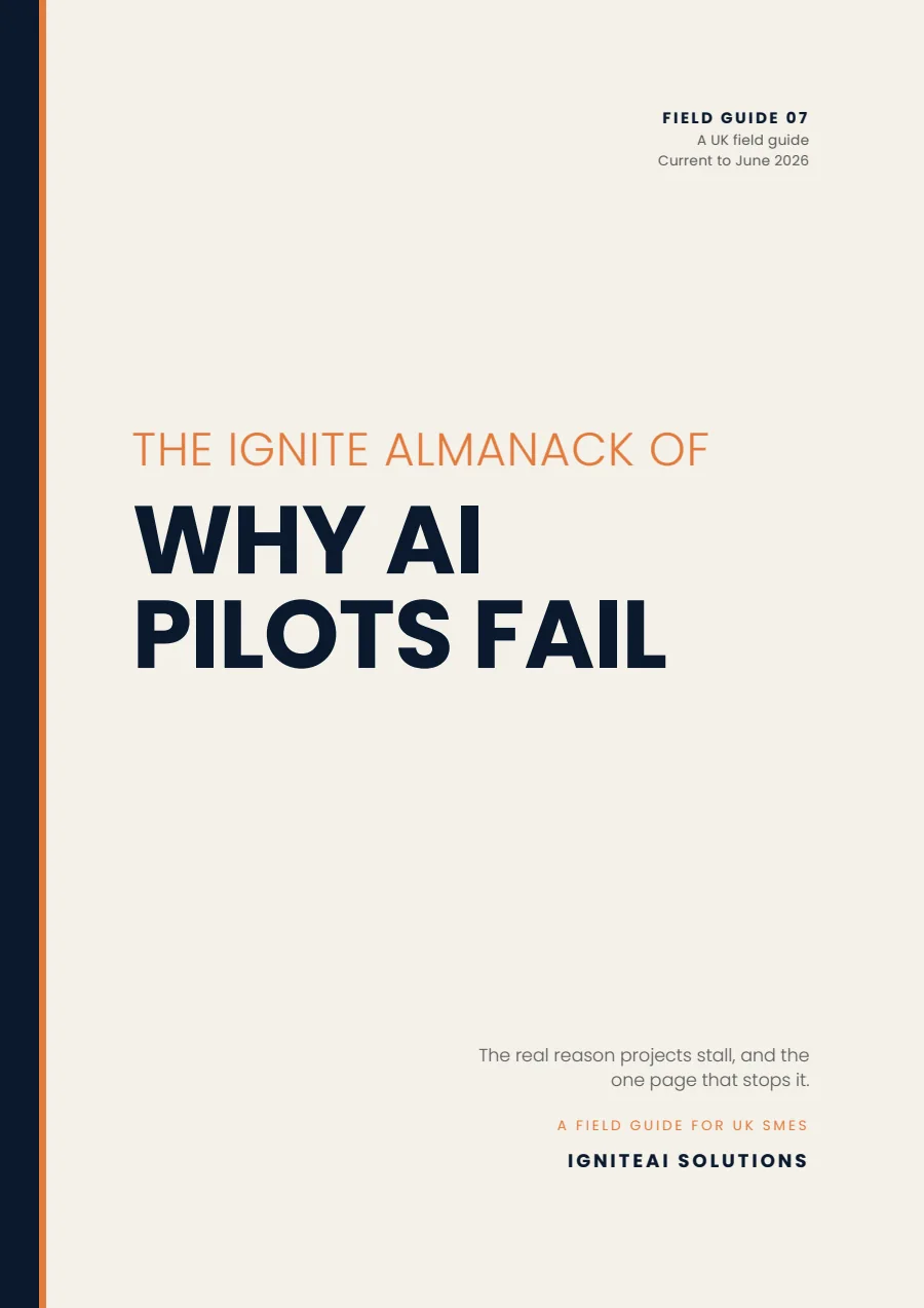 Cover of The Ignite Almanack Field Guide 07, Why AI Pilots Fail